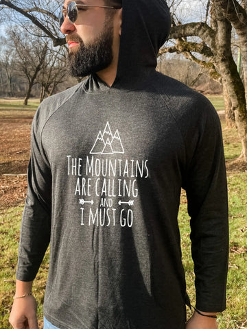 The Mountains are Calling Unisex LS T shirt Hoodie