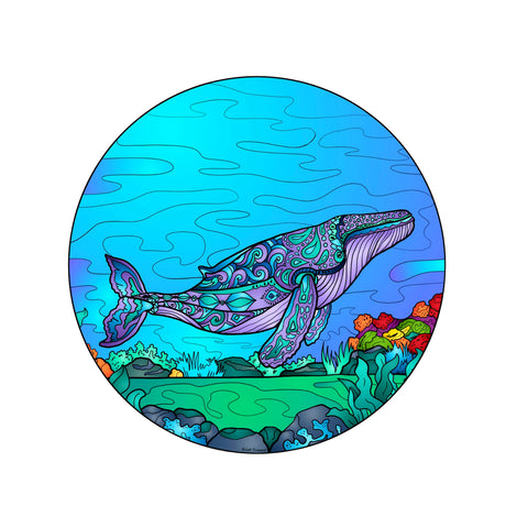 Humpback Whale Round Sticker