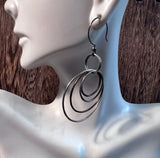 Antique Sterling & Copper Multi Hoop Earrings