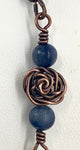 Antique Copper Rose & Blue Aventurine Bracelet